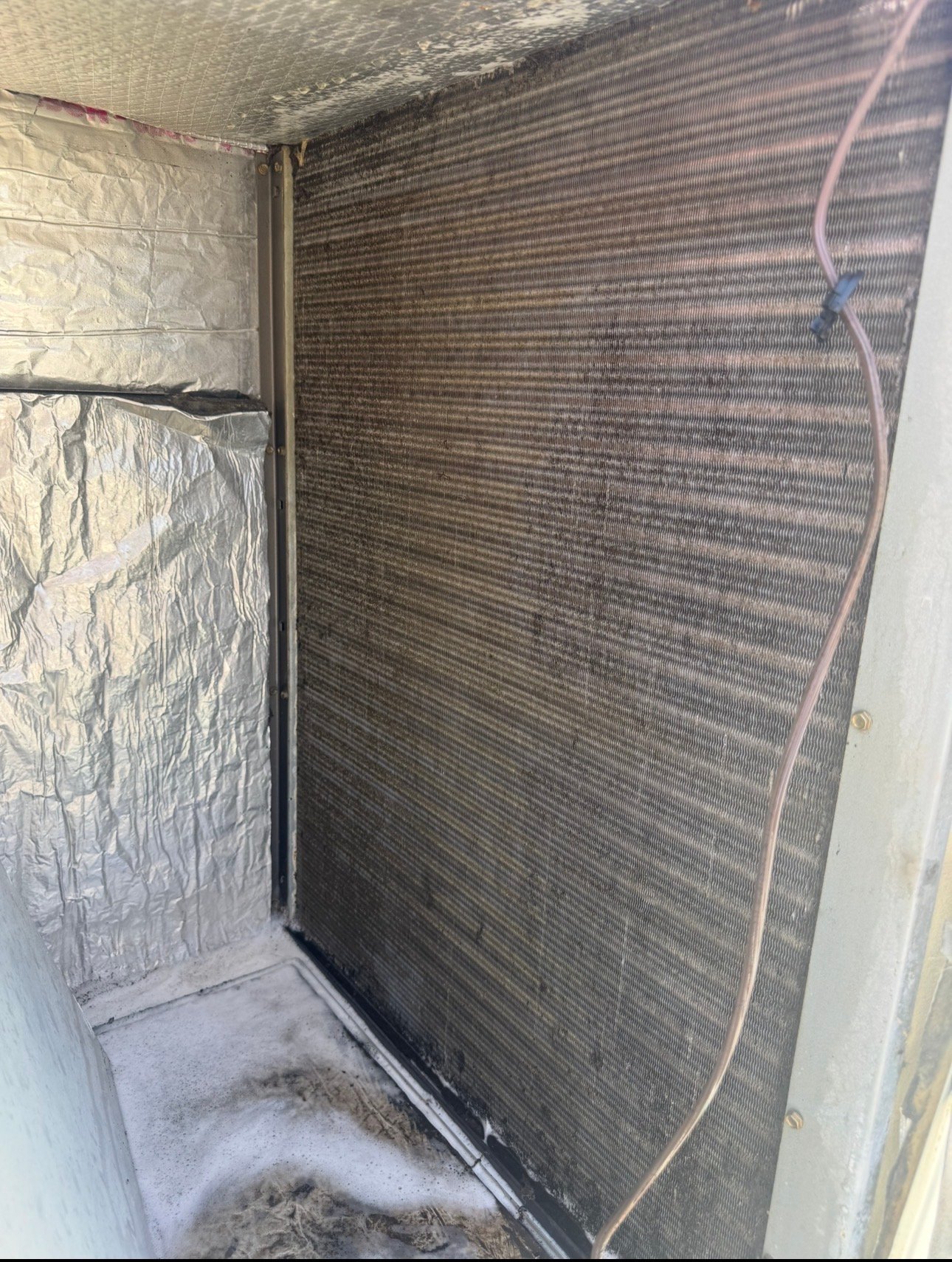 Cleaned HVAC coil after professional maintenance in Tucson, AZ home