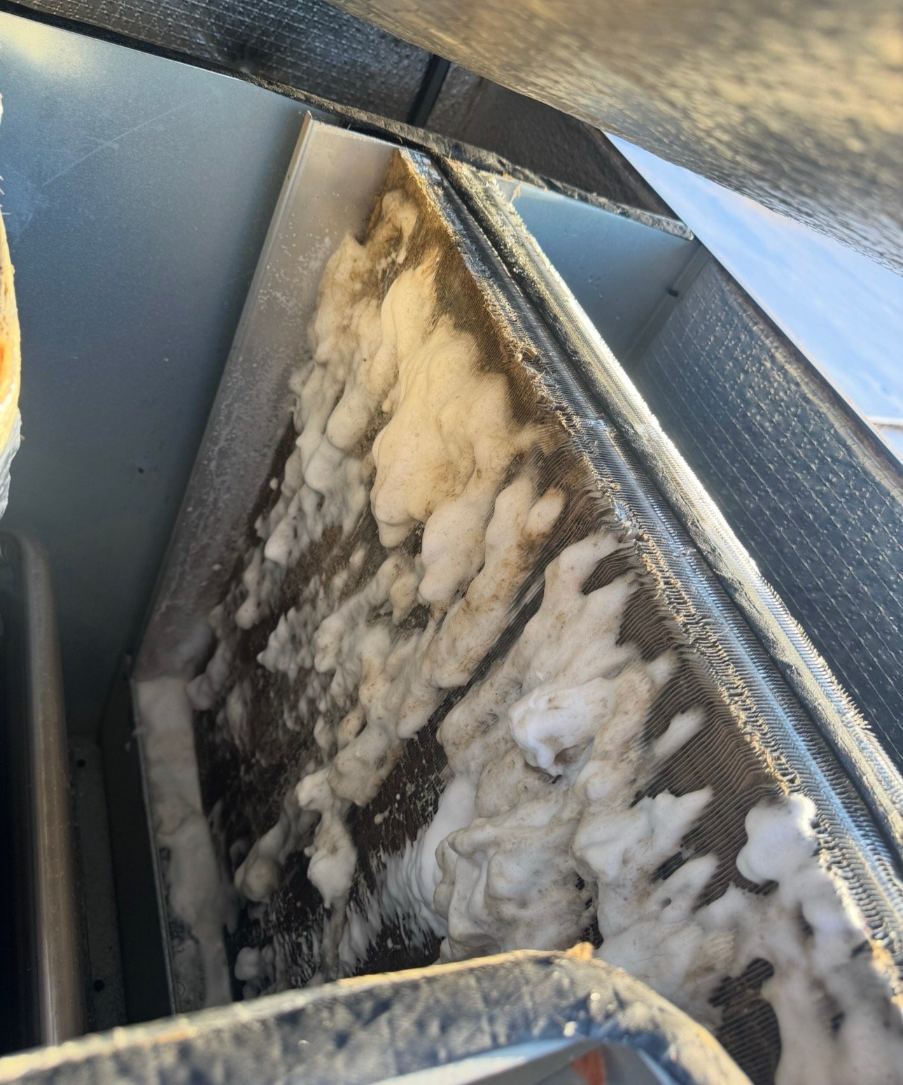 Evaporator coil chemical cleaning HVAC maintenance Tucson