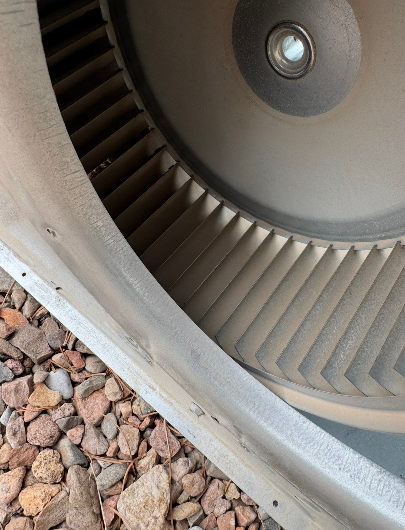 Dirty blower wheel before preventive HVAC maintenance Tucson