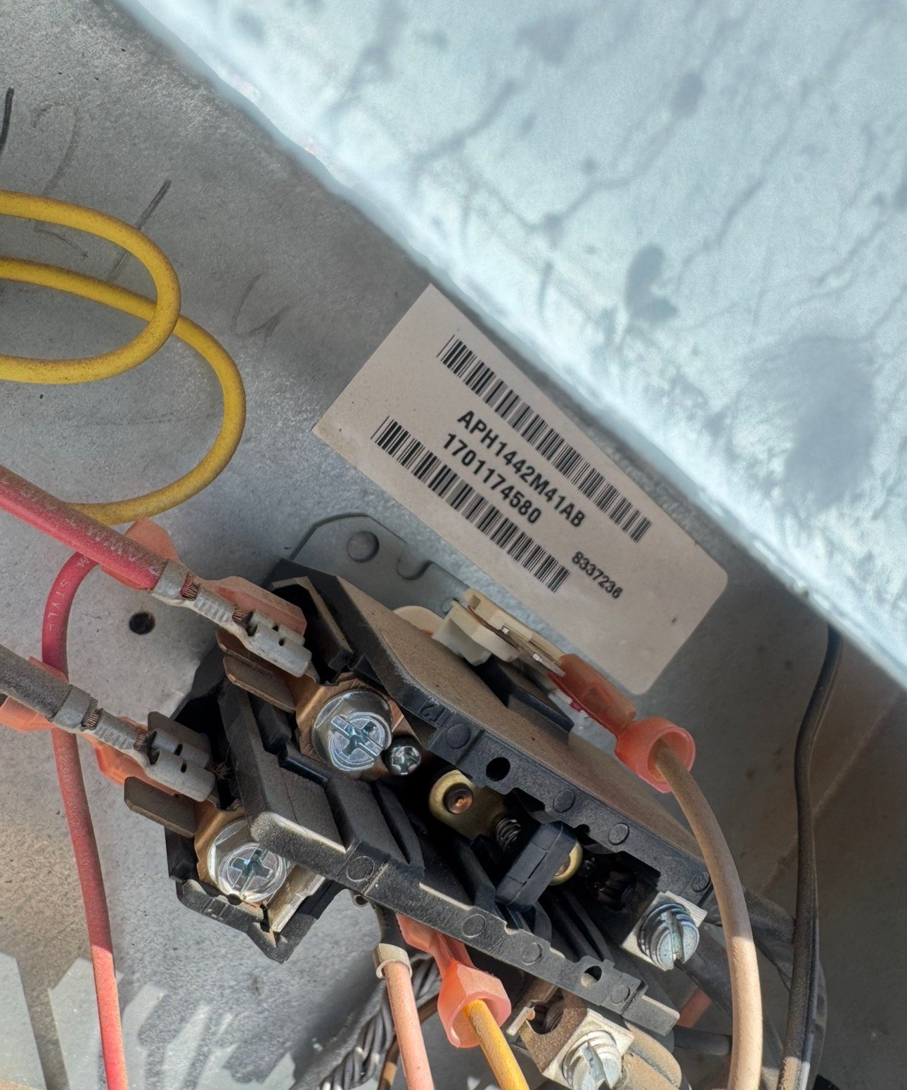 Contactor inside an outdoor AC unit during service in Three Points, AZ