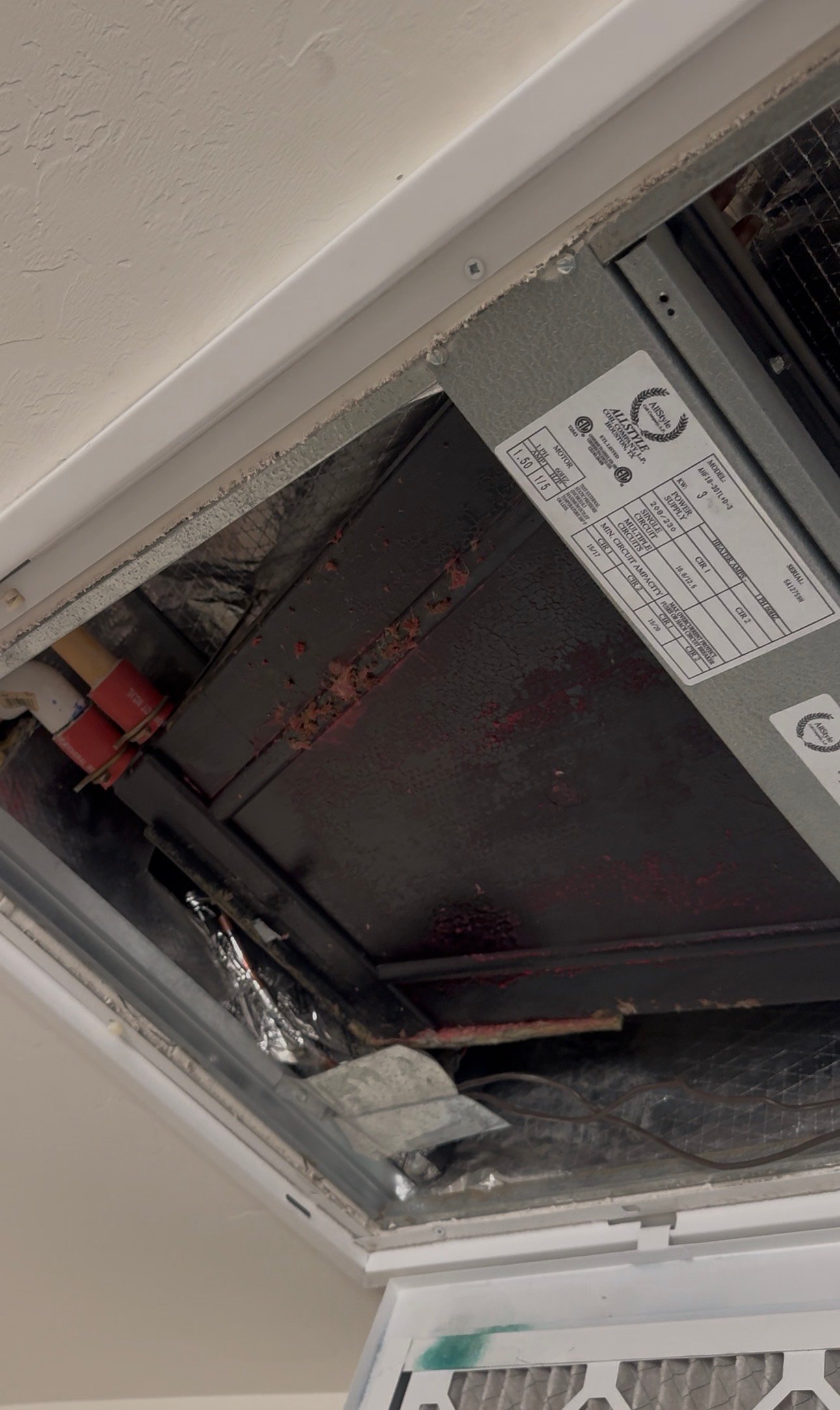 Evaporator coil inside an AC system during service in SaddleBrooke, AZ